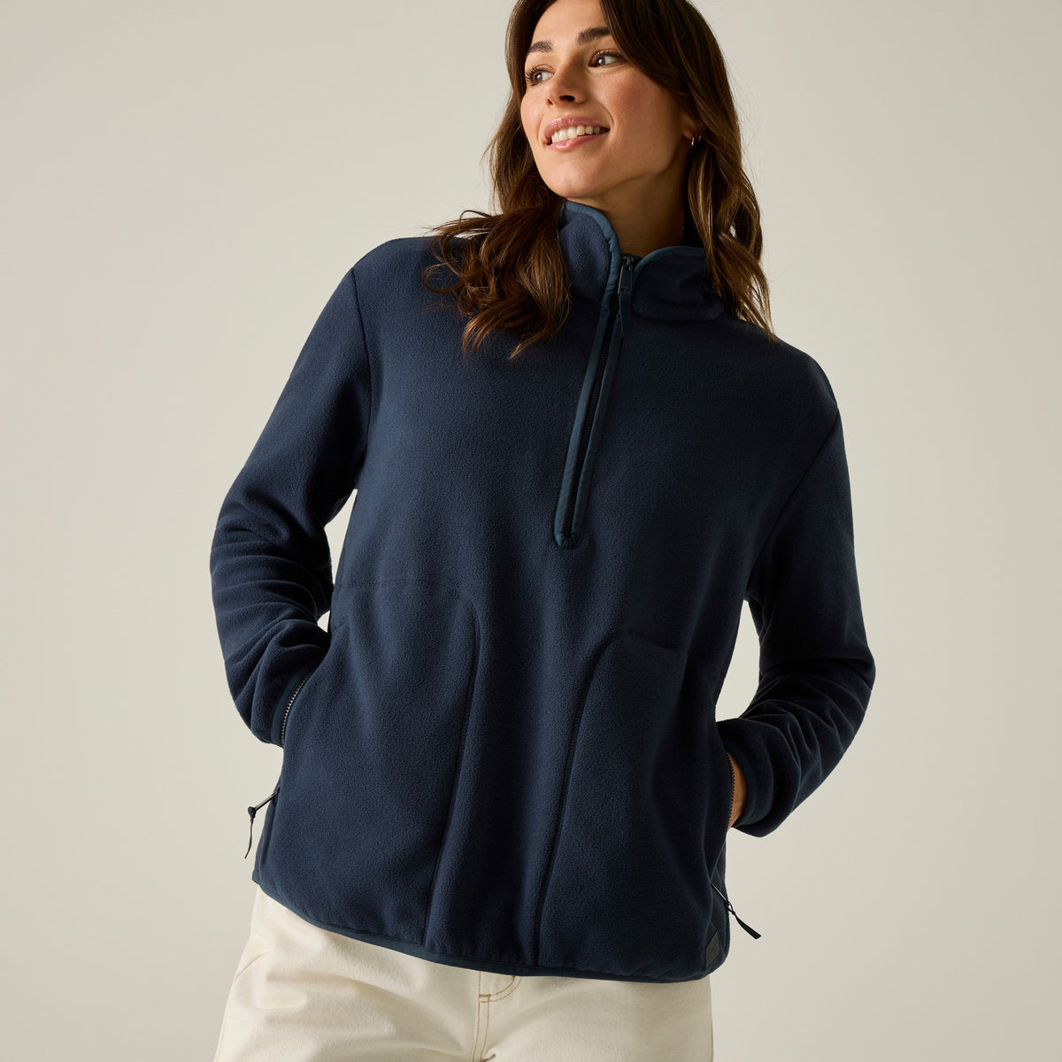 Navy - Close up - Regatta Womens-Ladies Frankie Half Zip Fleece