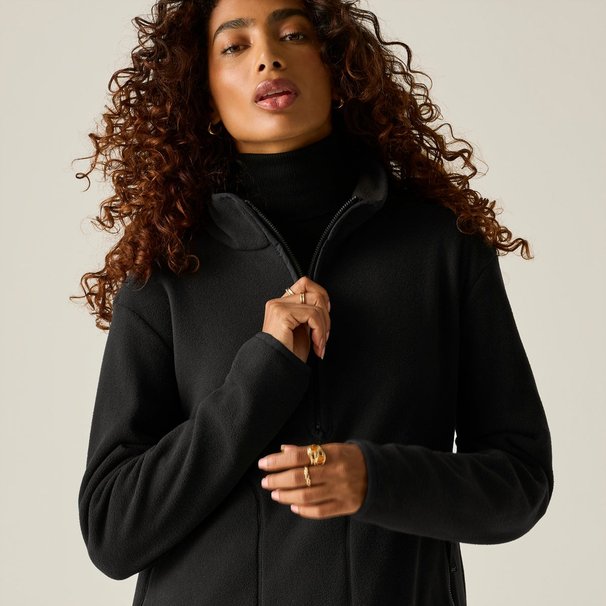 Black - Pack Shot - Regatta Womens-Ladies Frankie Half Zip Fleece