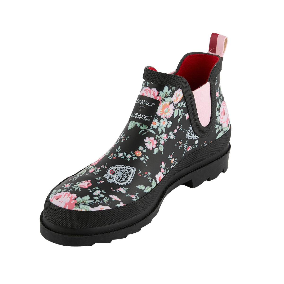 Black - Close up - Regatta Womens-Ladies Cath Kidston Hackney Rose Low Wellington Boots