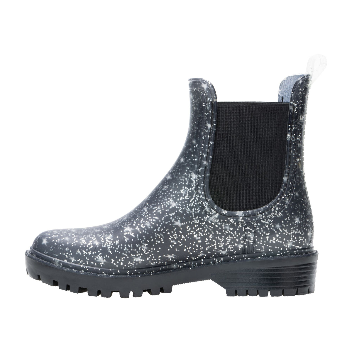 Black - Side - Regatta Childrens-Kids Harriet II Glitter Star Wellington Boots