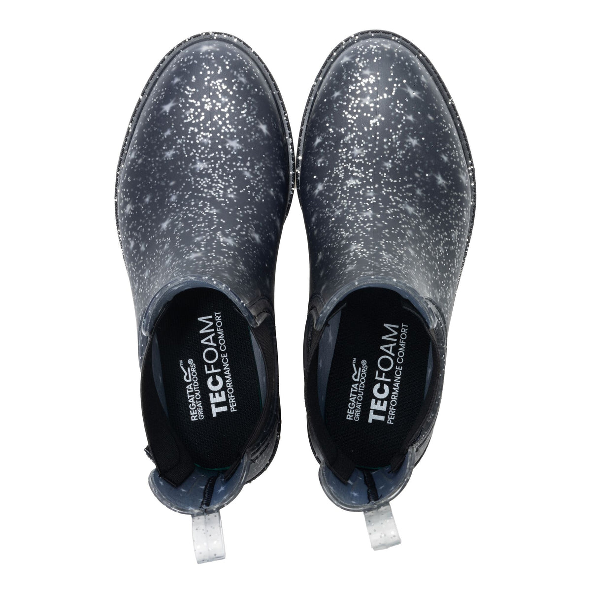 Black - Lifestyle - Regatta Childrens-Kids Harriet II Glitter Star Wellington Boots
