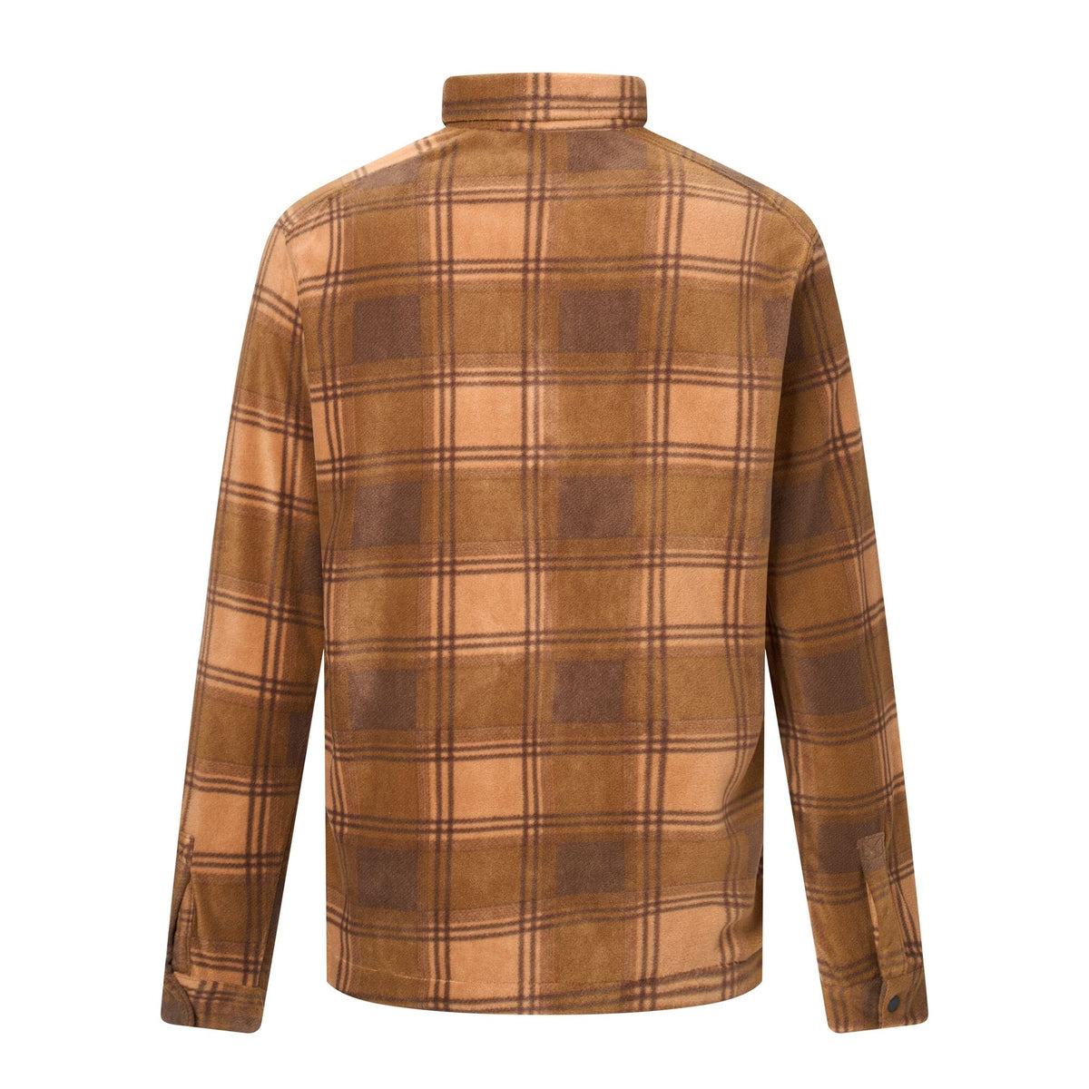 Rich Tan-Coffee Grounds - Back - Regatta Mens Frankie Checked Fleece Shirt