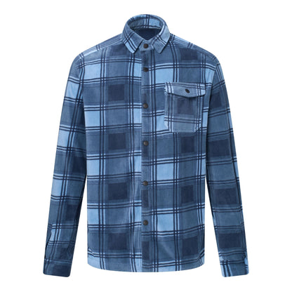 Dusky Blue-Grey Mirage - Front - Regatta Mens Frankie Checked Fleece Shirt