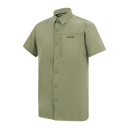 Sage Green - Side - Regatta Mens Travel Light Anti-Insect Short-Sleeved Shirt
