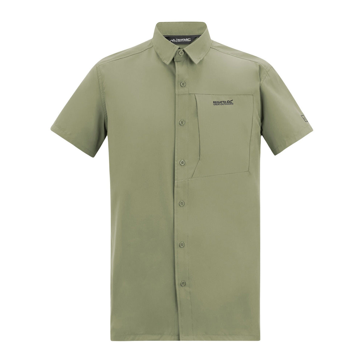 Sage Green - Front - Regatta Mens Travel Light Anti-Insect Short-Sleeved Shirt