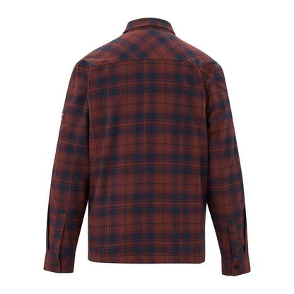 Navy-Dark Cherry - Back - Regatta Mens Spennith Shacket Checked Shirt