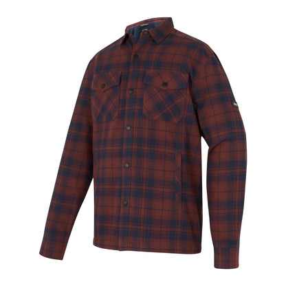 Navy-Dark Cherry - Side - Regatta Mens Spennith Shacket Checked Shirt