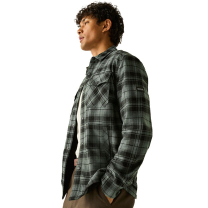 Dark Forest-Black - Close up - Regatta Mens Spennith Shacket Checked Shirt