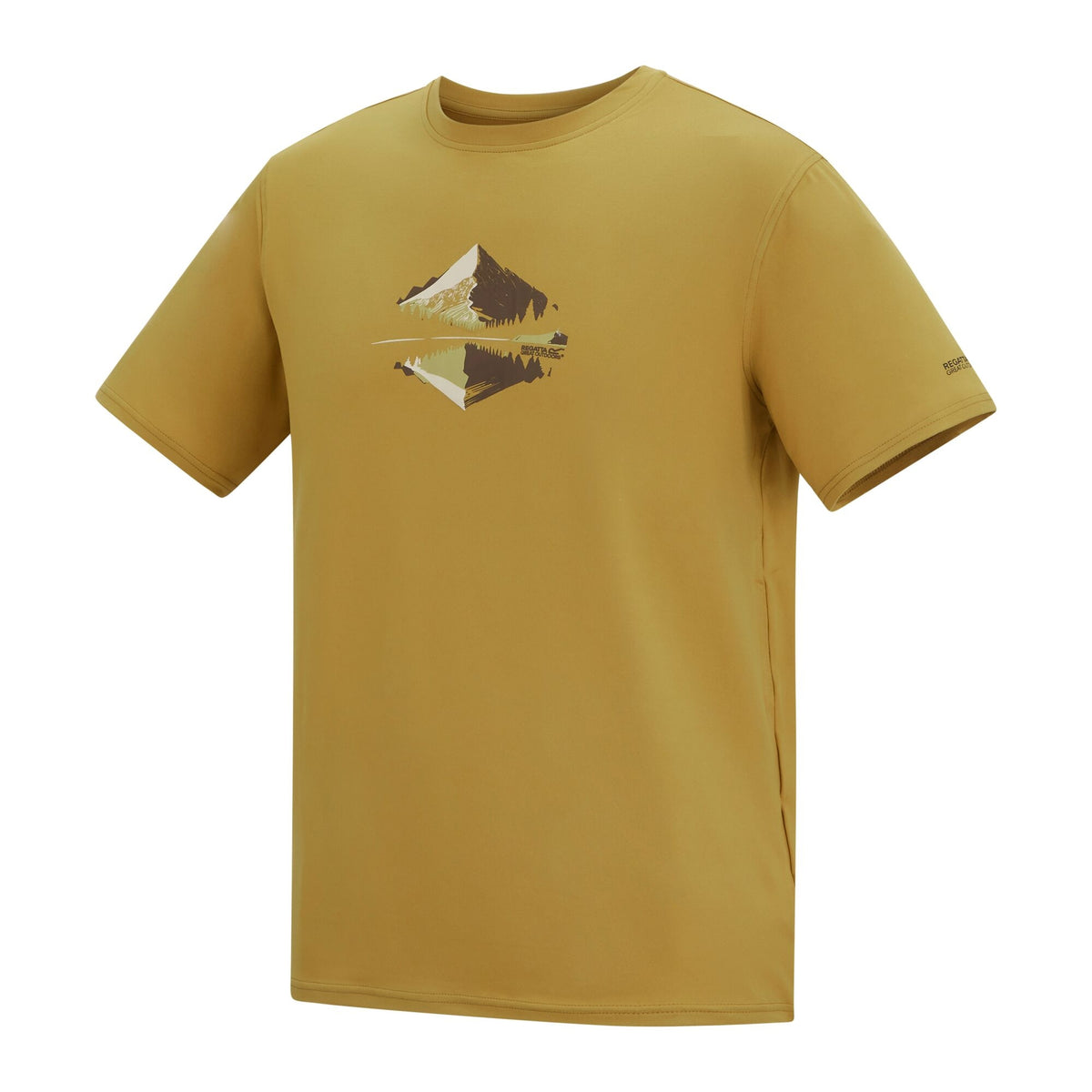 Wood Brown - Side - Regatta Mens Fingal Scenery Stretch T-Shirt