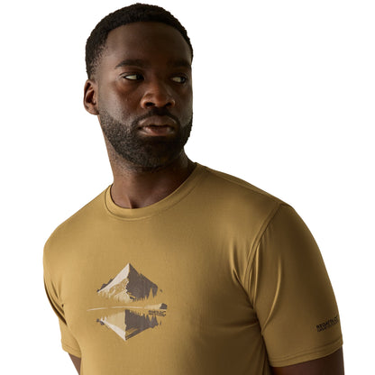 Wood Brown - Pack Shot - Regatta Mens Fingal Scenery Stretch T-Shirt