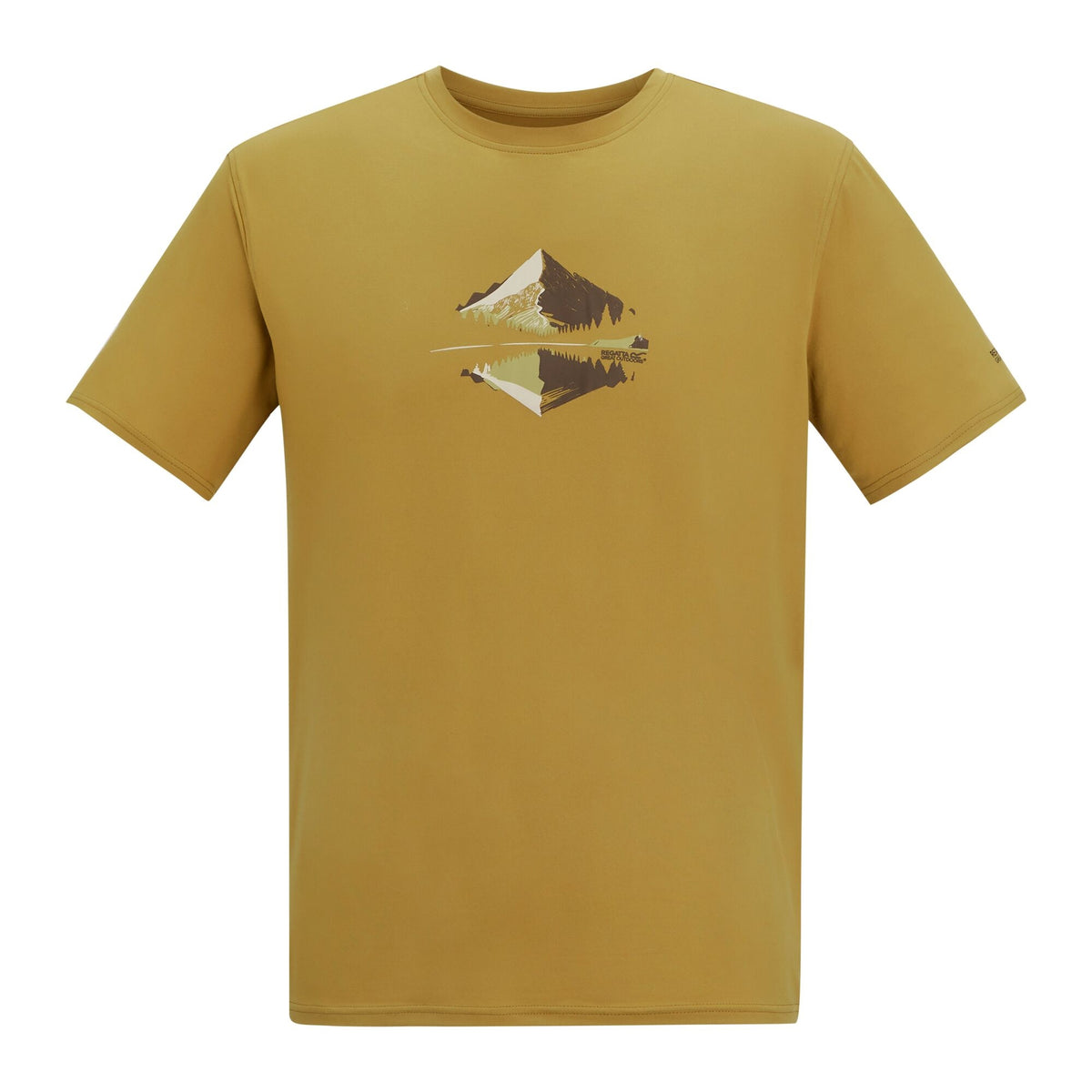 Wood Brown - Front - Regatta Mens Fingal Scenery Stretch T-Shirt