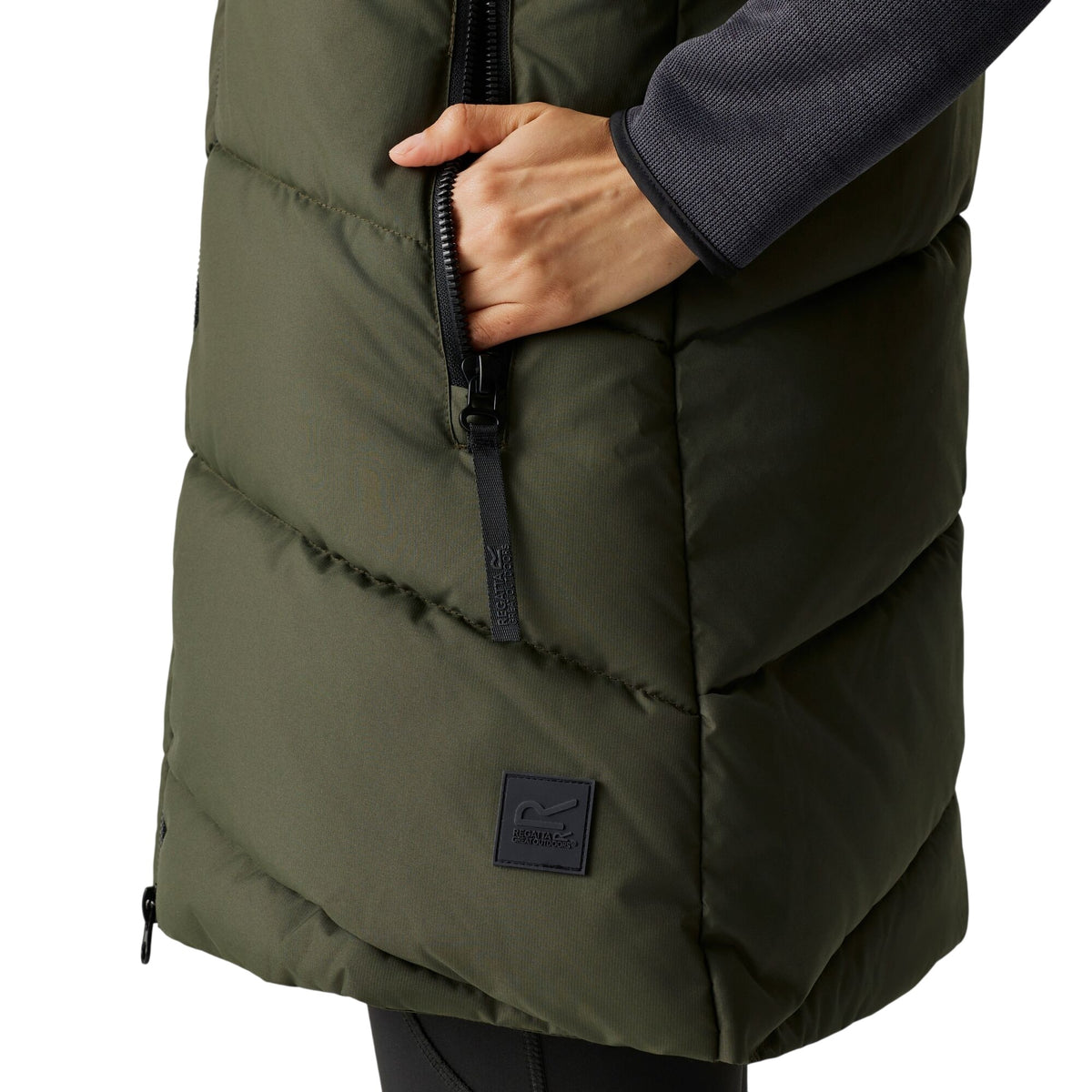 Dark Khaki - Pack Shot - Regatta Womens-Ladies Merida Body Warmer
