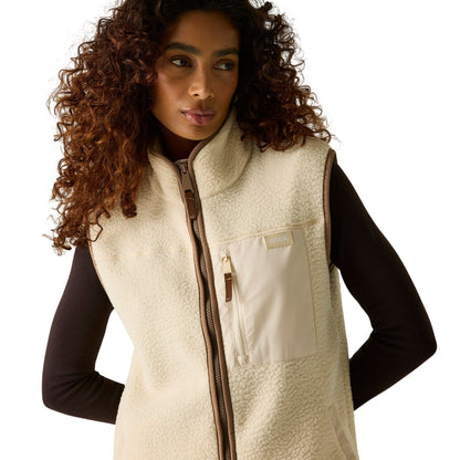 Light Vanilla-Mocha - Pack Shot - Regatta Womens-Ladies Borg Longline Body Warmer