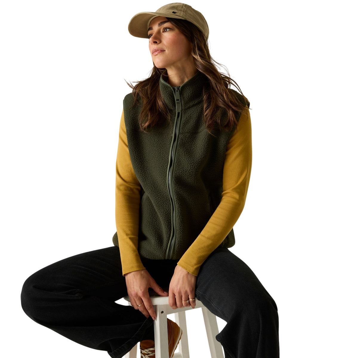 Dark Khaki - Pack Shot - Regatta Womens-Ladies Frankie Borg Body Warmer
