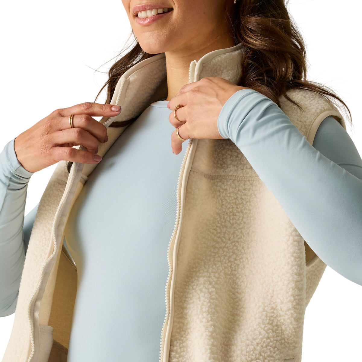 Light Vanilla - Close up - Regatta Womens-Ladies Frankie Borg Body Warmer