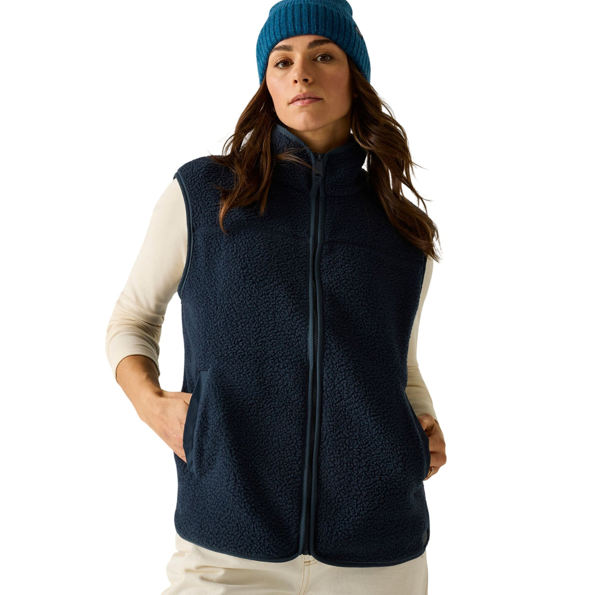 Navy - Close up - Regatta Womens-Ladies Frankie Borg Body Warmer