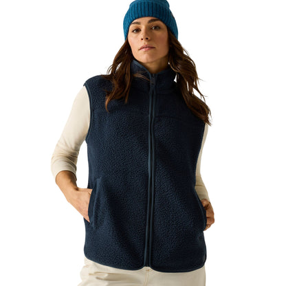 Navy - Close up - Regatta Womens-Ladies Frankie Borg Body Warmer