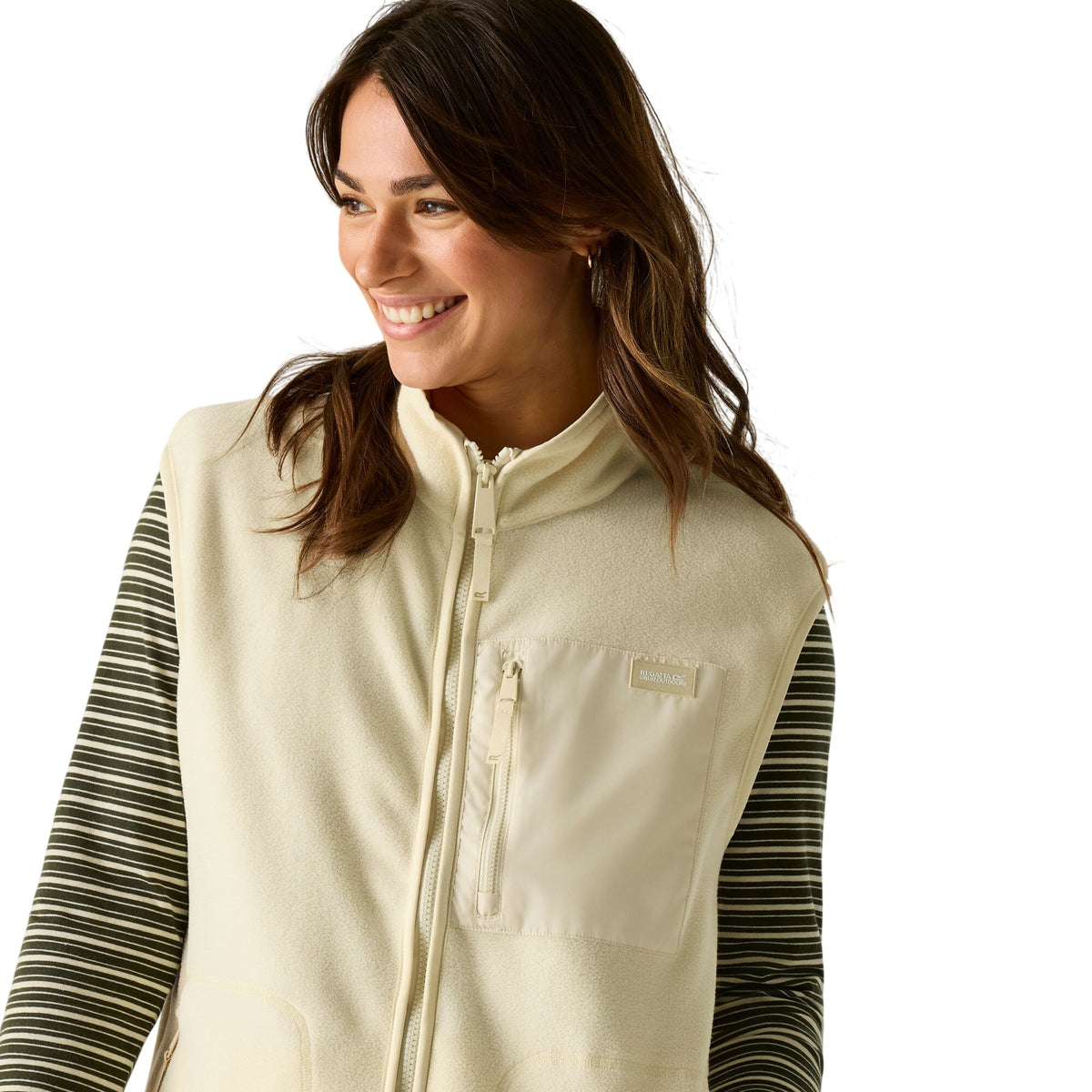 Light Vanilla - Pack Shot - Regatta Womens-Ladies Frankie Microfleece Body Warmer