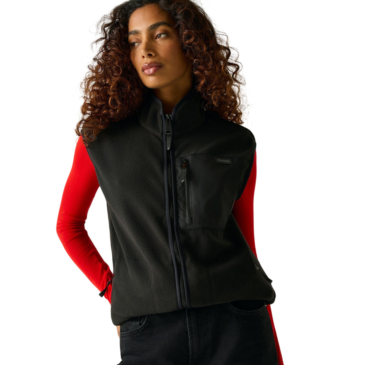 Black - Close up - Regatta Womens-Ladies Frankie Microfleece Body Warmer