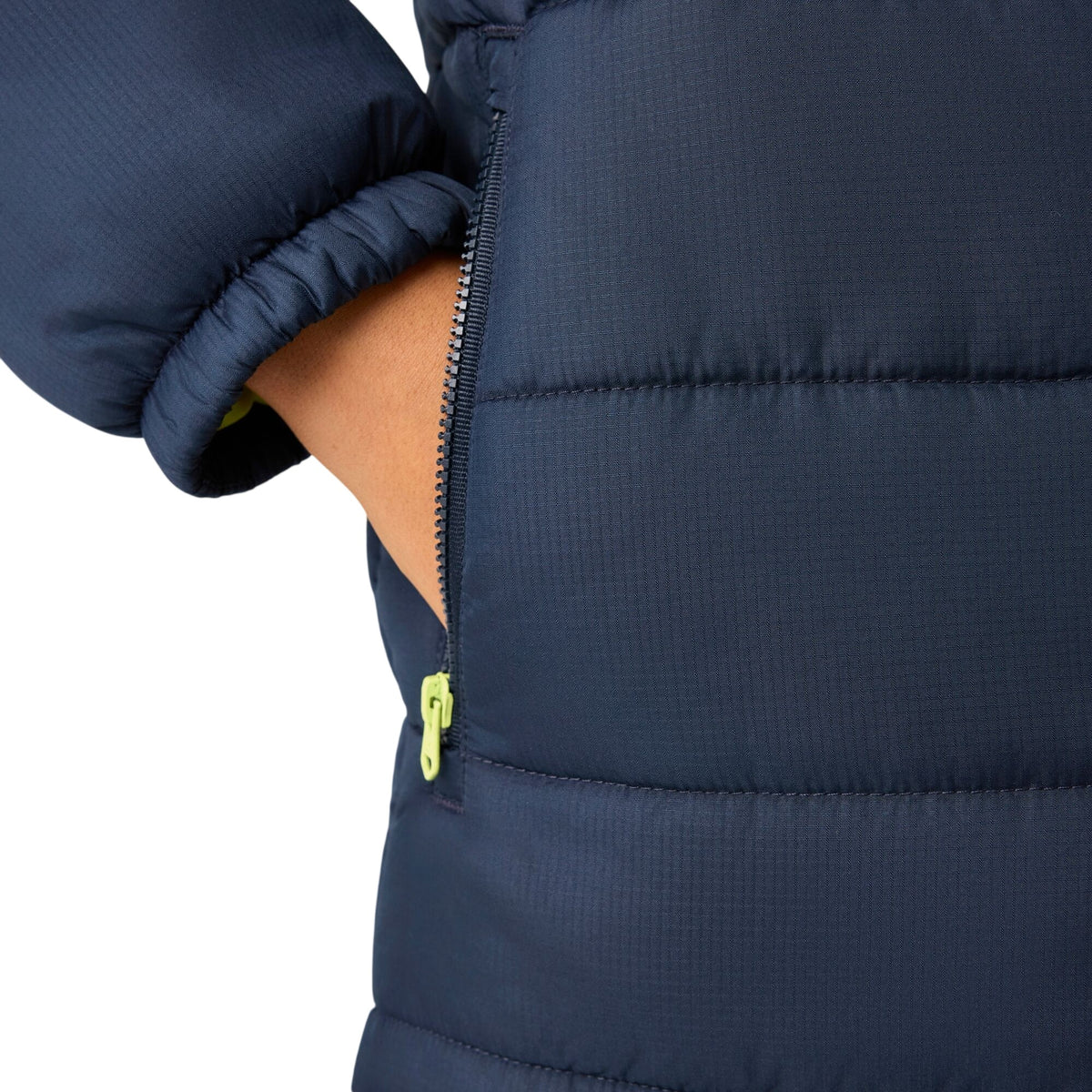 Navy-Wild Lime - Side - Regatta Childrens-Kids Lofthouse Plain Padded Jacket