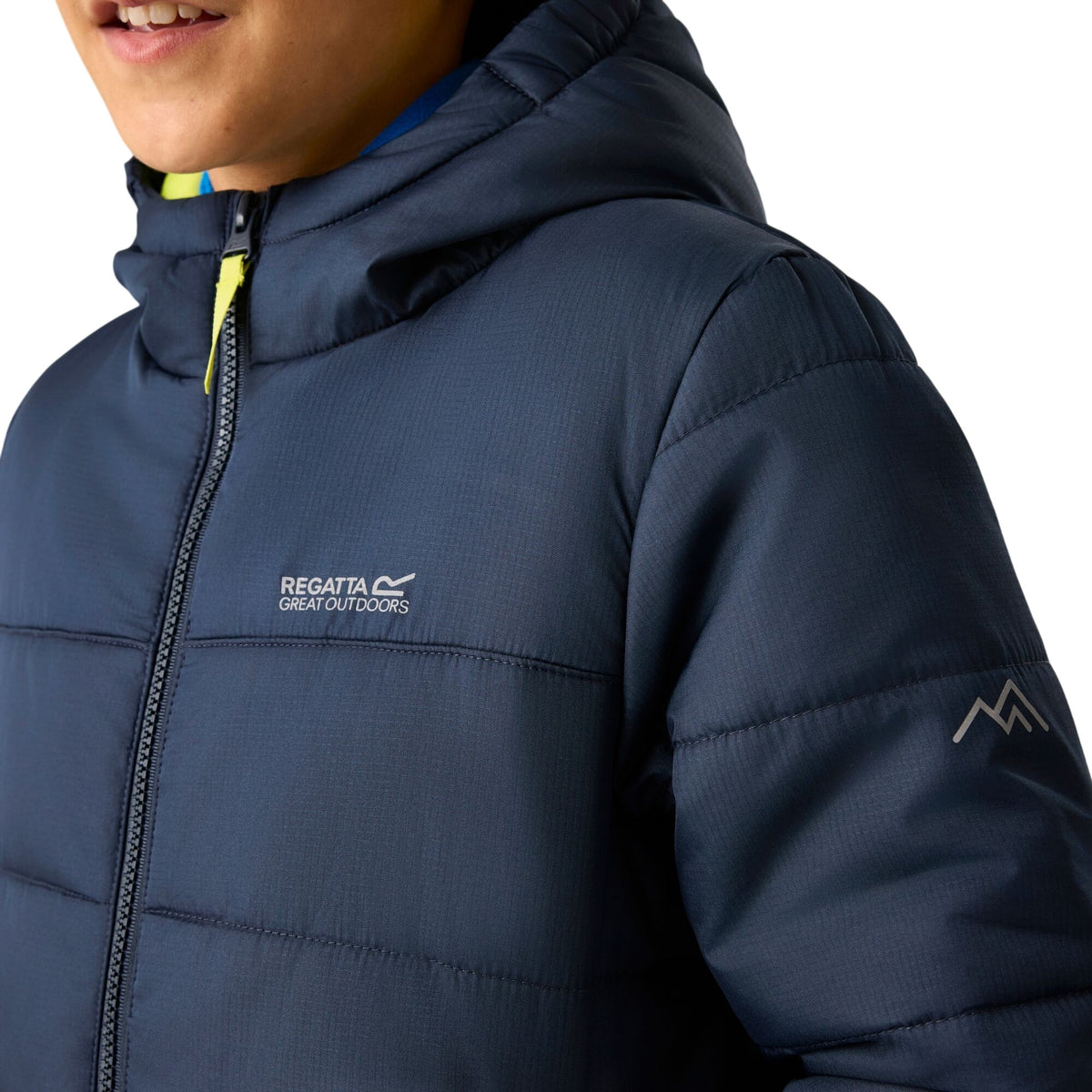 Navy-Wild Lime - Lifestyle - Regatta Childrens-Kids Lofthouse Plain Padded Jacket