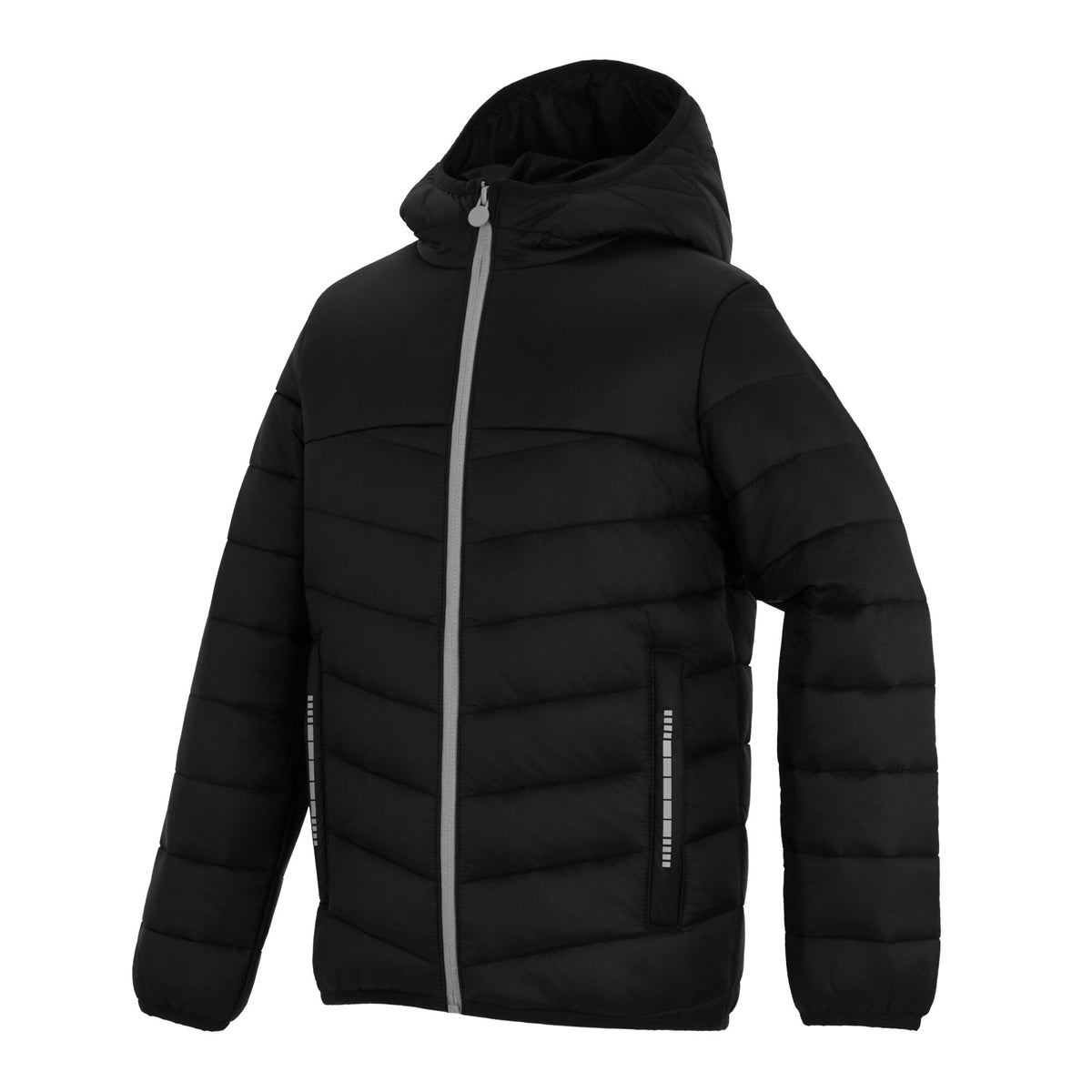 Mineral Grey-Black - Side - Regatta Professional Childrens-Kids Hooded Padded Jacket