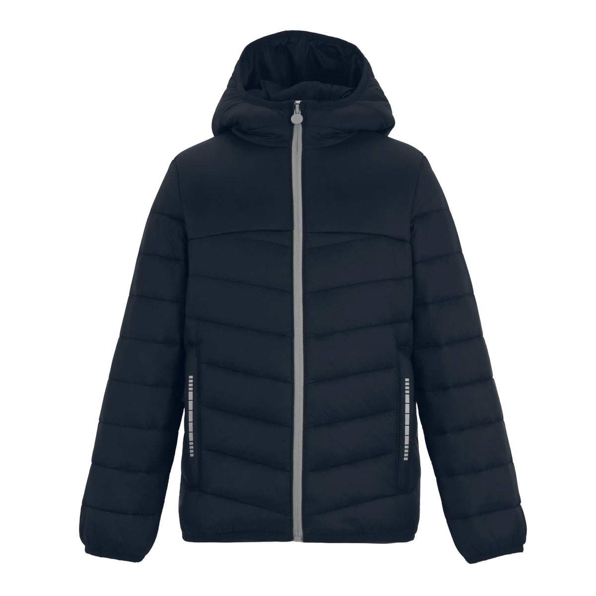 Mineral Grey-Navy - Front - Regatta Professional Childrens-Kids Hooded Padded Jacket