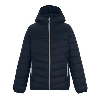 Mineral Grey-Navy - Front - Regatta Professional Childrens-Kids Hooded Padded Jacket