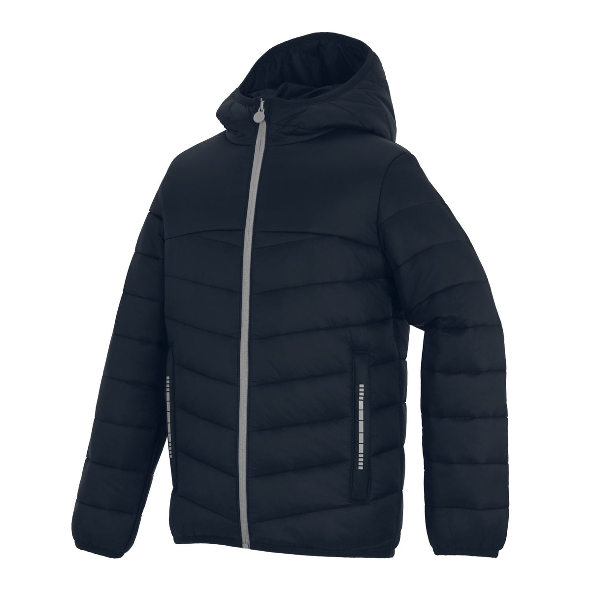 Mineral Grey-Navy - Side - Regatta Professional Childrens-Kids Hooded Padded Jacket