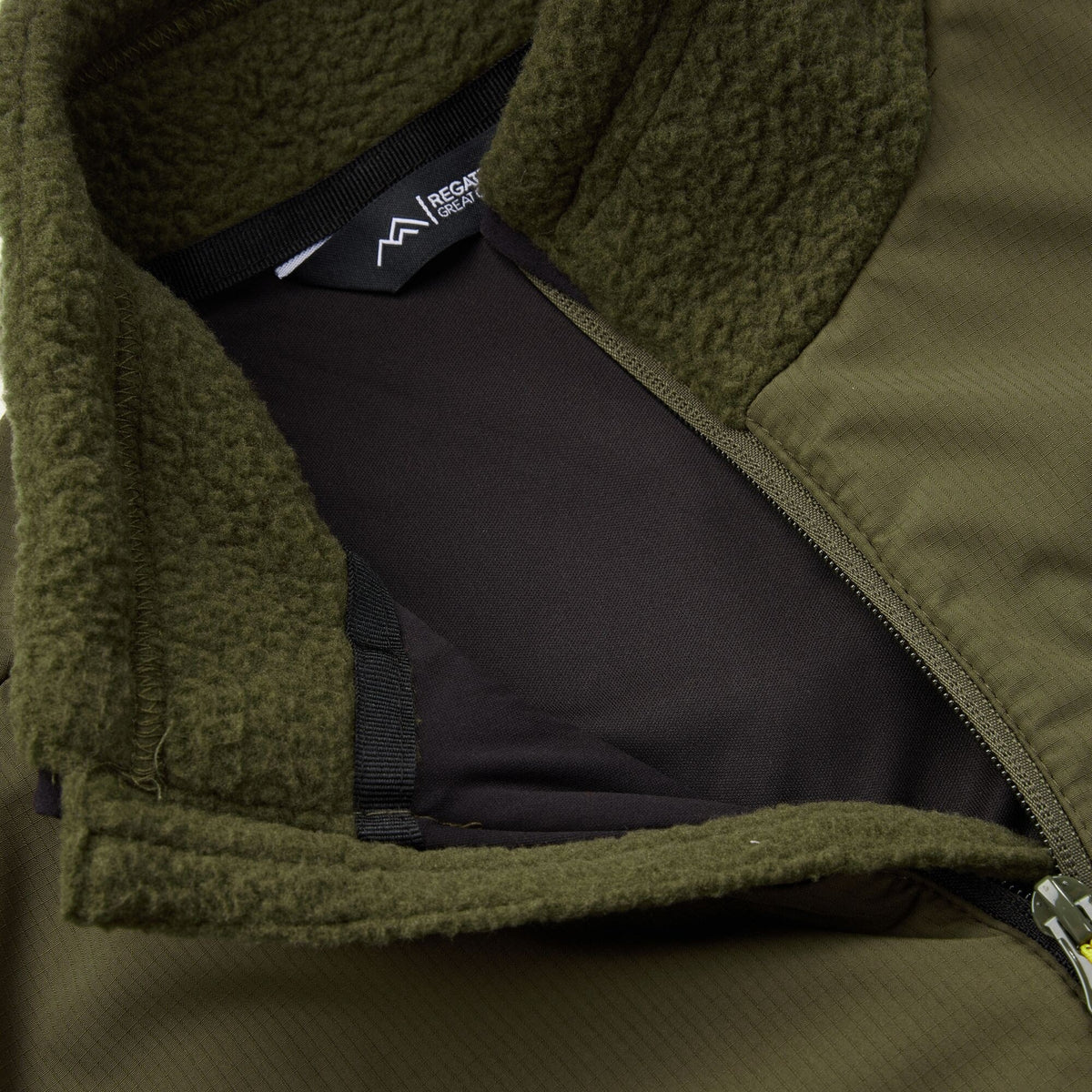 Dark Khaki - Lifestyle - Regatta Mens Morran Water Resistant Full Zip Fleece Jacket