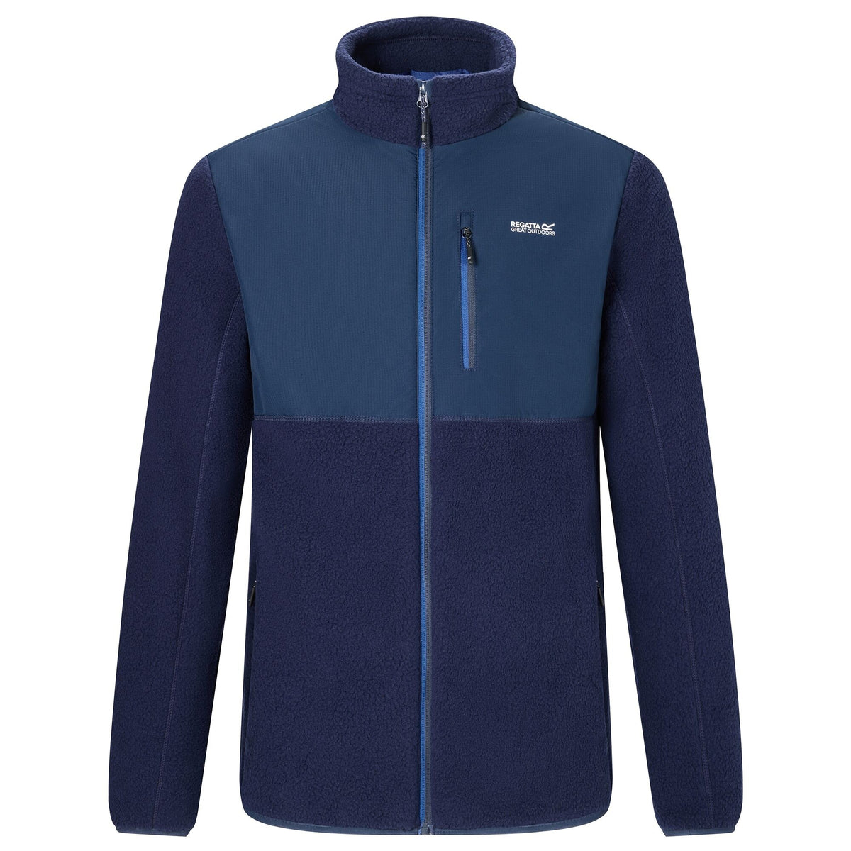 Navy - Front - Regatta Mens Morran Water Resistant Full Zip Fleece Jacket