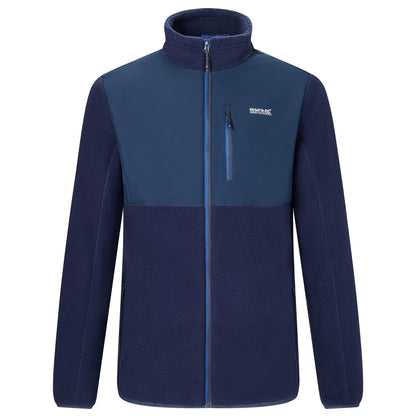 Navy - Front - Regatta Mens Morran Water Resistant Full Zip Fleece Jacket