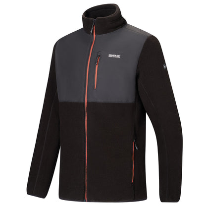 Black-Burnt Henna - Side - Regatta Mens Morran Water Resistant Full Zip Fleece Jacket