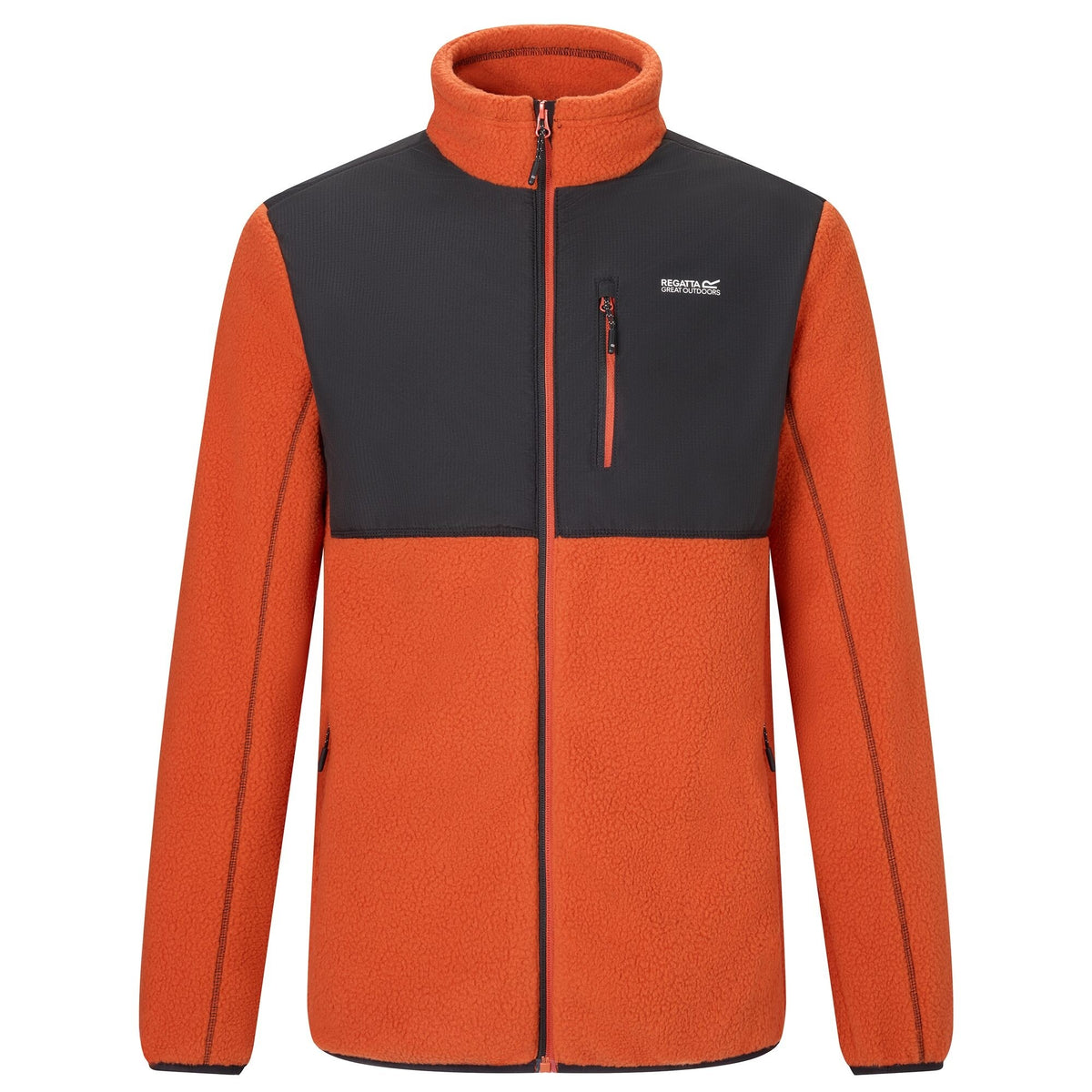 Rooibos Tea-Black - Front - Regatta Mens Morran Water Resistant Full Zip Fleece Jacket