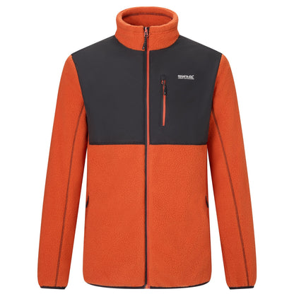 Rooibos Tea-Black - Front - Regatta Mens Morran Water Resistant Full Zip Fleece Jacket