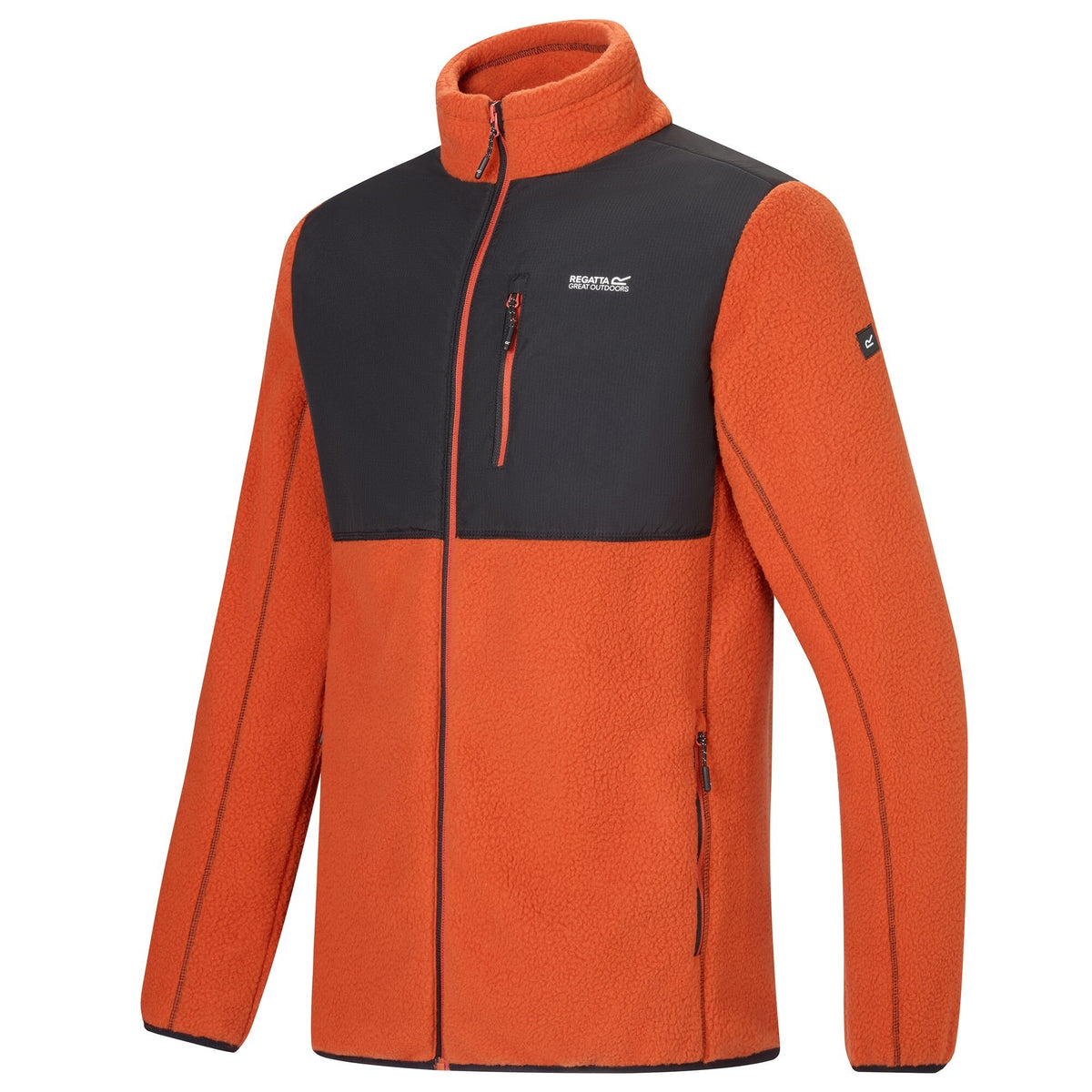 Rooibos Tea-Black - Side - Regatta Mens Morran Water Resistant Full Zip Fleece Jacket