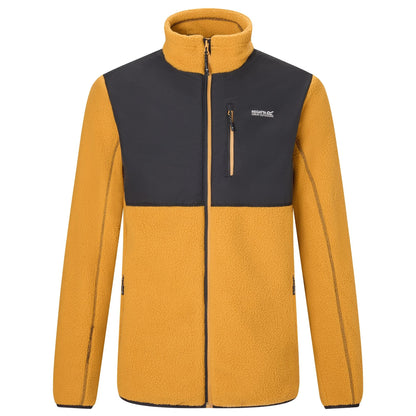 Wood Brown-Black - Front - Regatta Mens Morran Water Resistant Full Zip Fleece Jacket