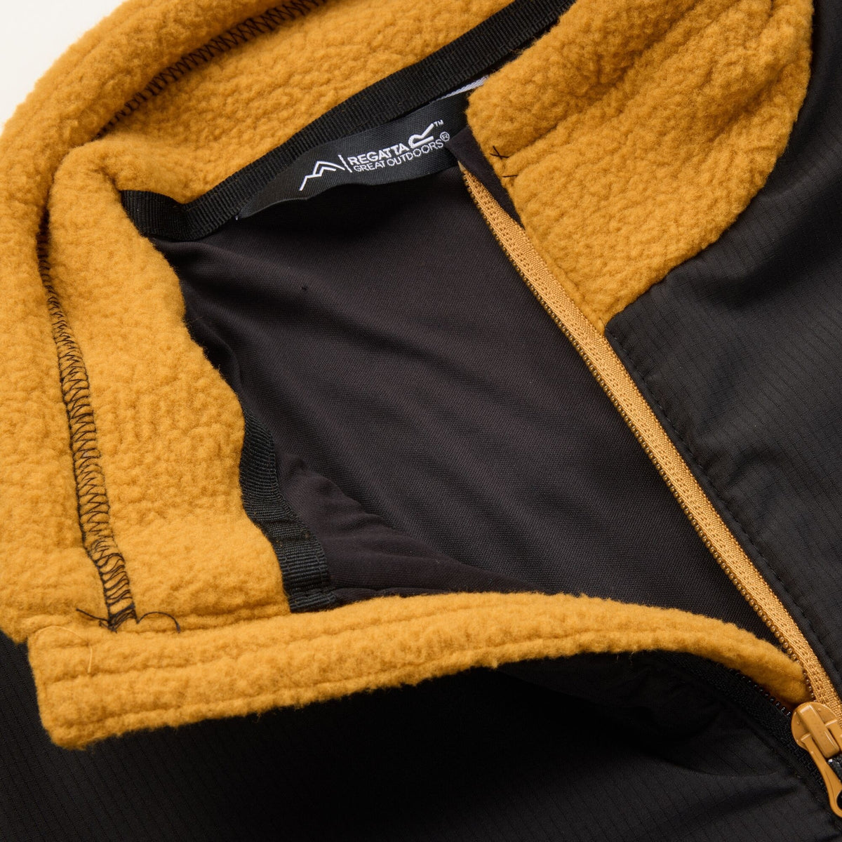 Wood Brown-Black - Lifestyle - Regatta Mens Morran Water Resistant Full Zip Fleece Jacket