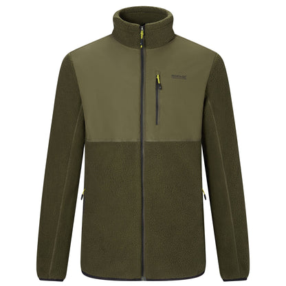 Dark Khaki - Front - Regatta Mens Morran Water Resistant Full Zip Fleece Jacket
