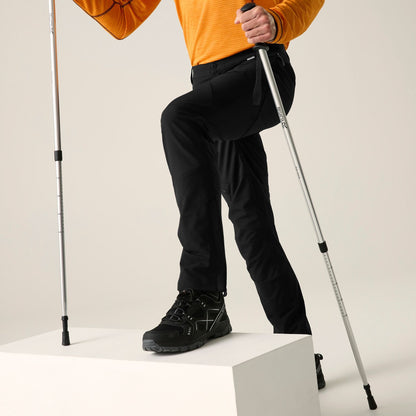 Black - Pack Shot - Regatta Mens Questra Hiking Trousers
