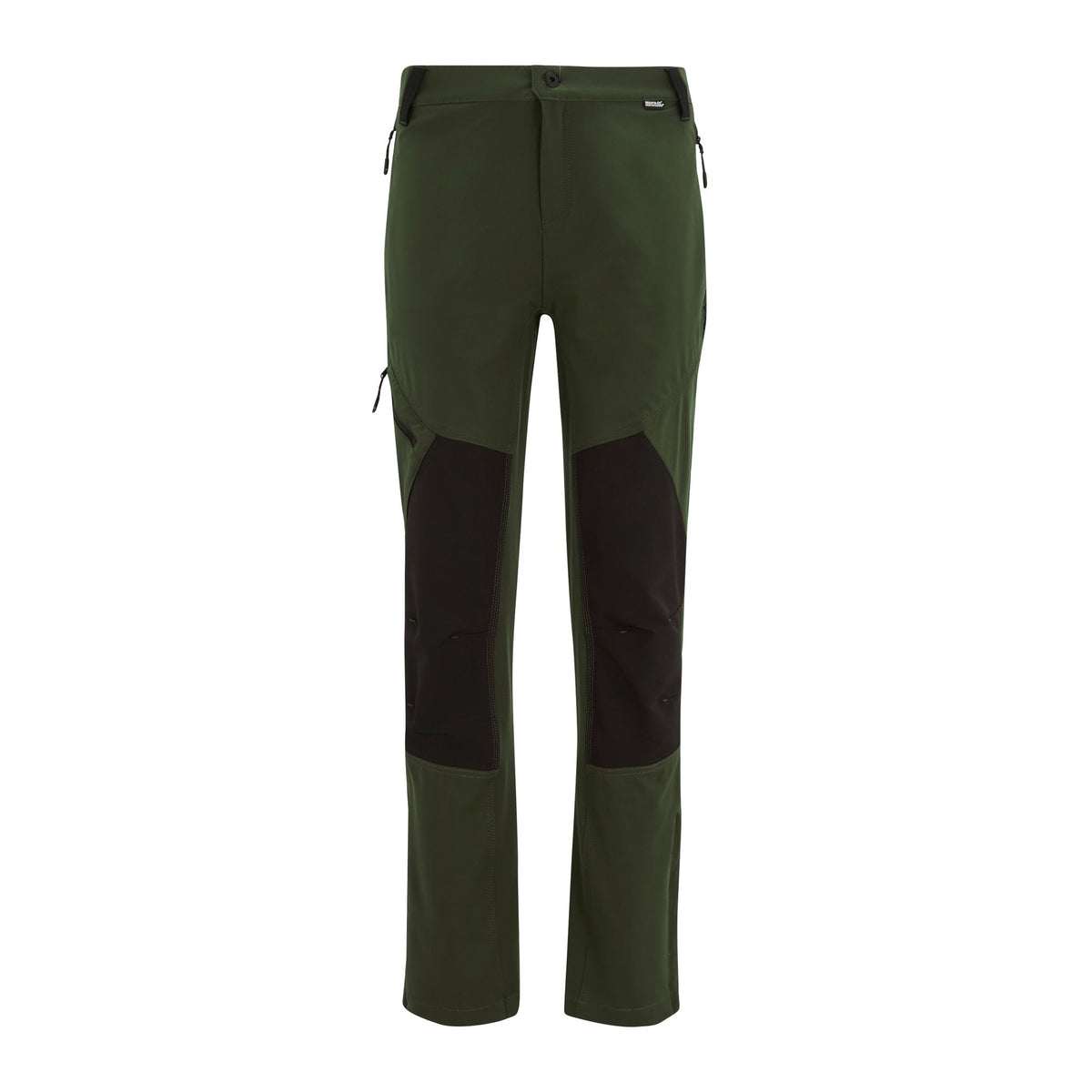 Dark Khaki-Black - Front - Regatta Mens Questra Hiking Trousers
