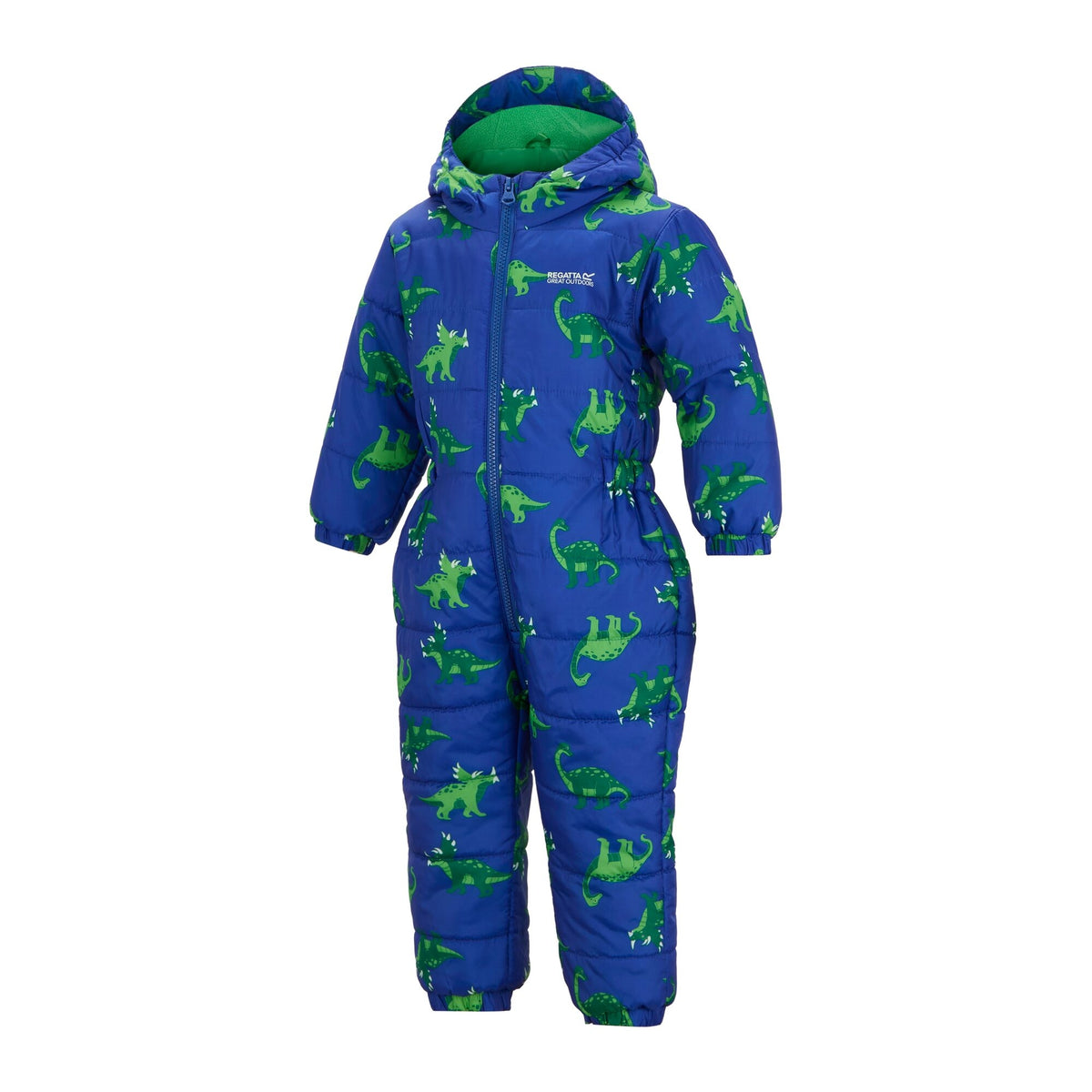 Olympian Blue - Side - Regatta Childrens-Kids Penrose Dinosaur Quilted Puddle Suit