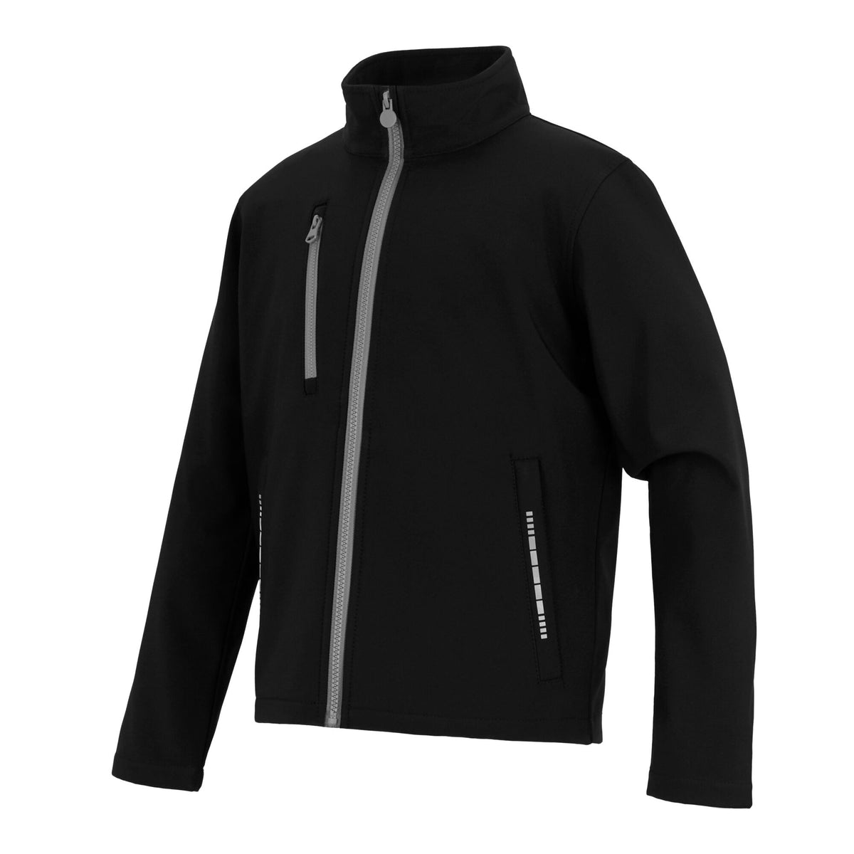 Black-Mineral Grey - Side - Regatta Childrens-Kids Contrast Zip Soft Shell Jacket