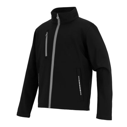 Black-Mineral Grey - Side - Regatta Childrens-Kids Contrast Zip Soft Shell Jacket