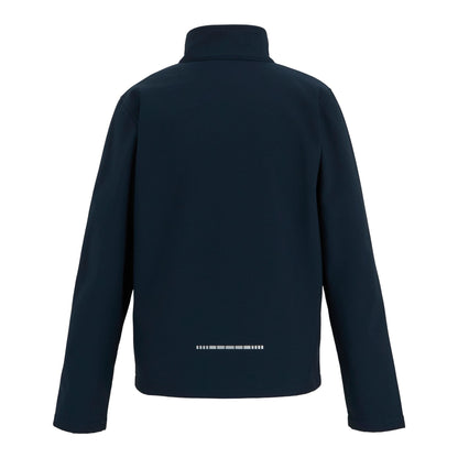 Navy-Mineral Grey - Back - Regatta Childrens-Kids Contrast Zip Soft Shell Jacket