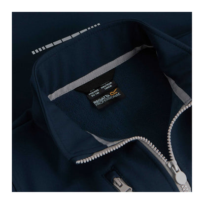 Navy-Mineral Grey - Pack Shot - Regatta Childrens-Kids Contrast Zip Soft Shell Jacket