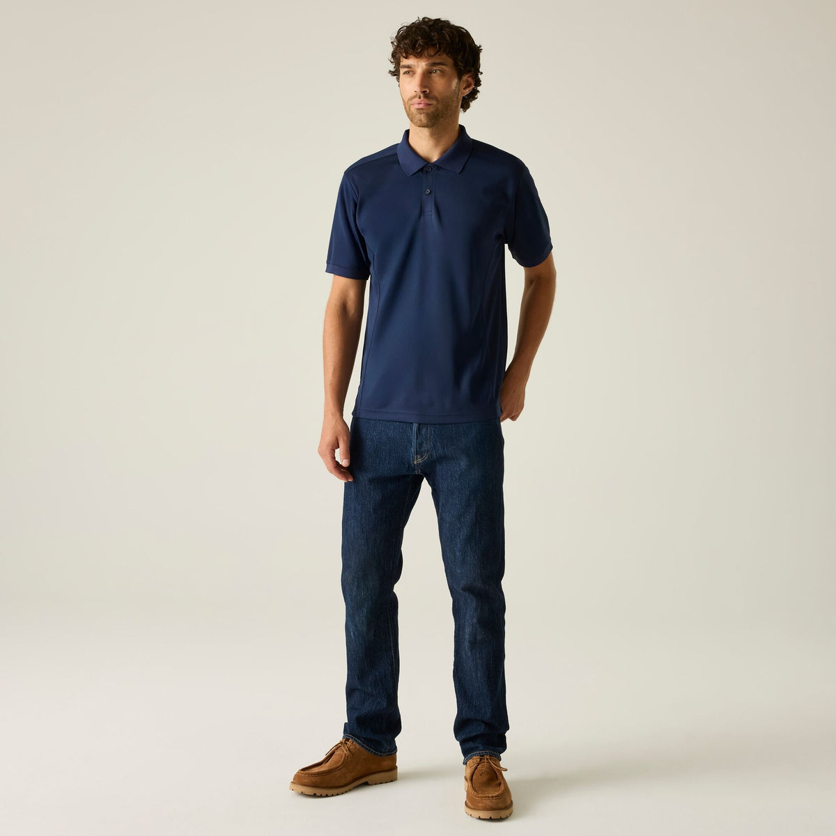 Navy Blue - Close up - Regatta Professional Unisex Adult Pique Polo Shirt