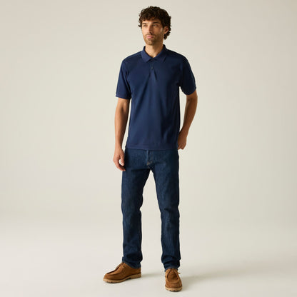Navy Blue - Close up - Regatta Professional Unisex Adult Pique Polo Shirt