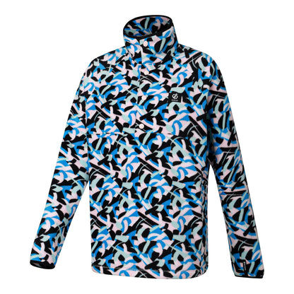 Multicoloured - Side - Dare 2B Womens-Ladies Swirl Button Fleece Top
