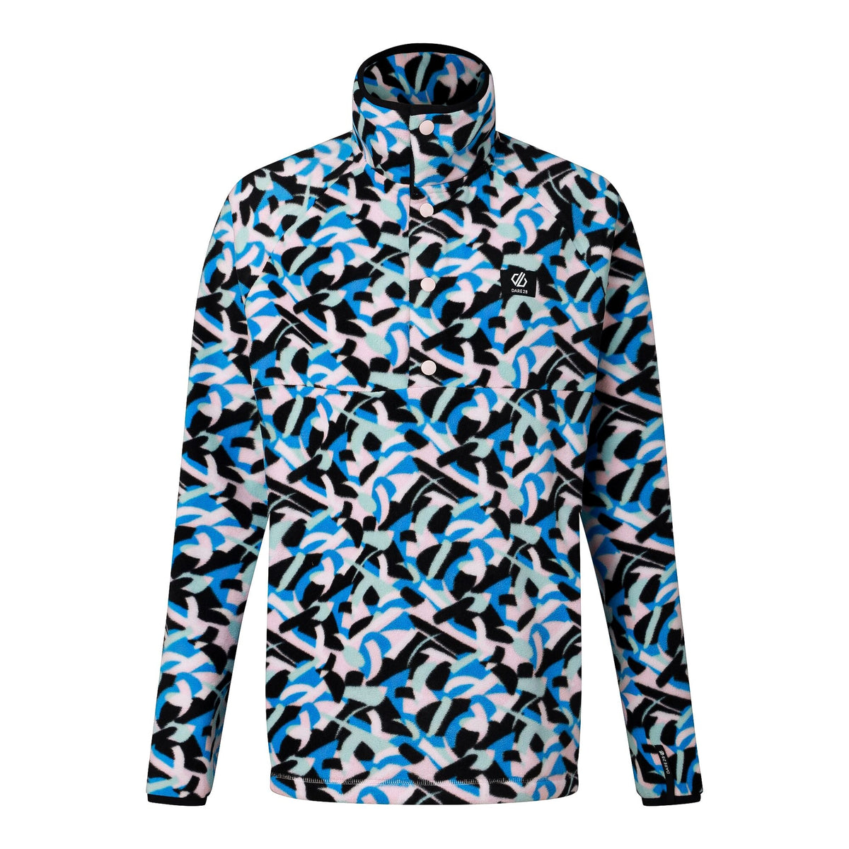 Multicoloured - Front - Dare 2B Womens-Ladies Swirl Button Fleece Top